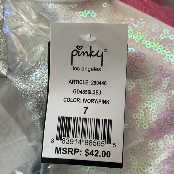 Pinky Los Angeles pink and white unicorn dress Size 7. NWT. - Picture 7 of 7